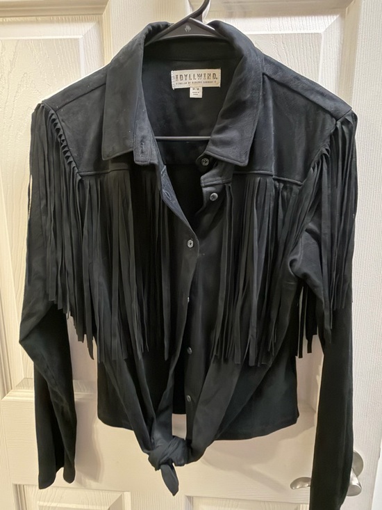 Idyllwind Tops - Idyllwind Black Suede Fringe Western Shirt Jacket